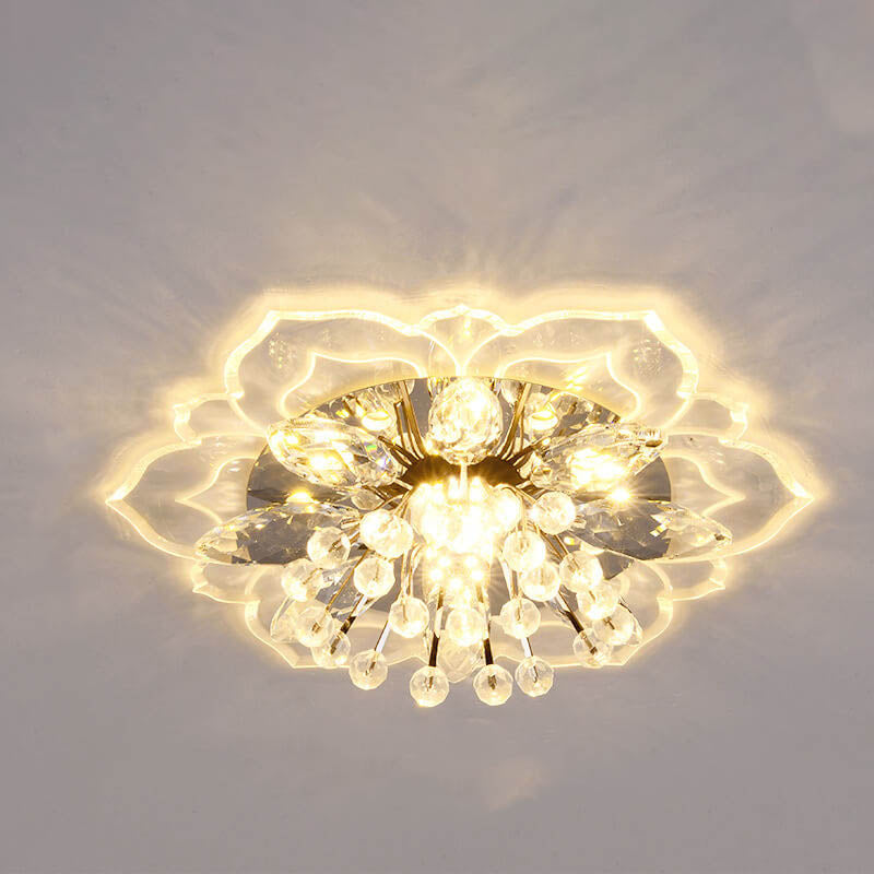 Skanto | GlowPetal LED-Kristall-Deckenleuchte | Blumenförmig | Modernes Design | Energiesparend | Dekorative Beleuchtung