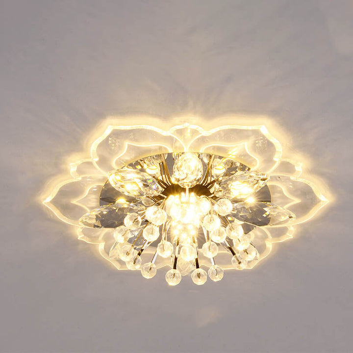 Skanto | GlowPetal LED-Kristall-Deckenleuchte | Blumenförmig | Modernes Design | Energiesparend | Dekorative Beleuchtung
