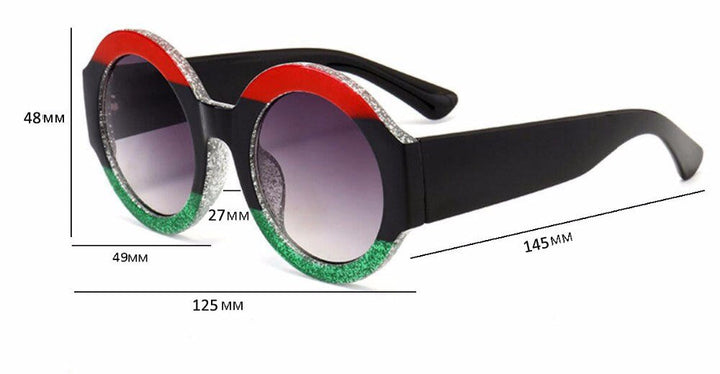 Skanto | Designer-Sonnenbrille mit roten, grünen, schwarzen Kreisen