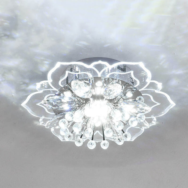 Skanto | GlowPetal LED-Kristall-Deckenleuchte | Blumenförmig | Modernes Design | Energiesparend | Dekorative Beleuchtung