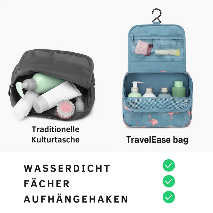 Skanto | TravelEase – Wasserabweisende Kulturtasche mit Haken und Fächern | Reise-Kulturtasche