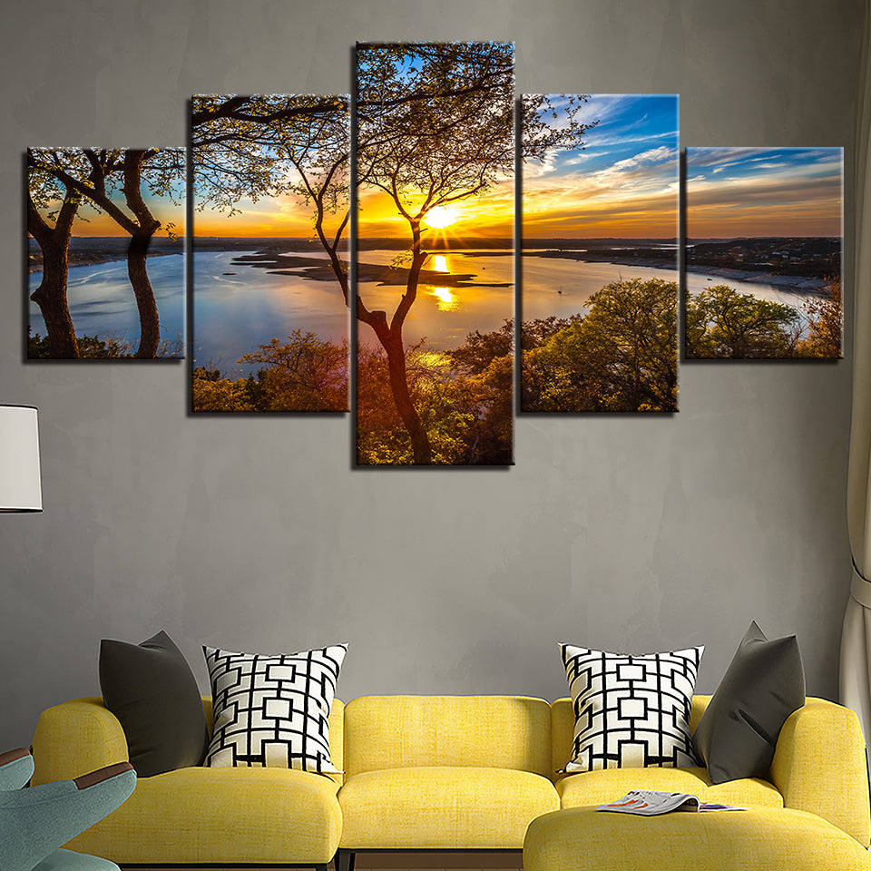 Warme Landschaft – Leinwand-Wandkunstgemälde