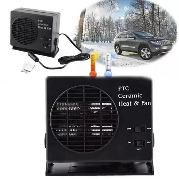 Skanto | 12V Keramik-Autoheizung | 150W-300W Tragbarer Ventilator mit automatischem Thermostat für den Wintereinsatz im Fahrzeug