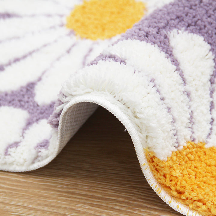 Skanto | Feblilac Sweet Daisy Badematte, lila Blumen-Teppich fürs Badezimmer