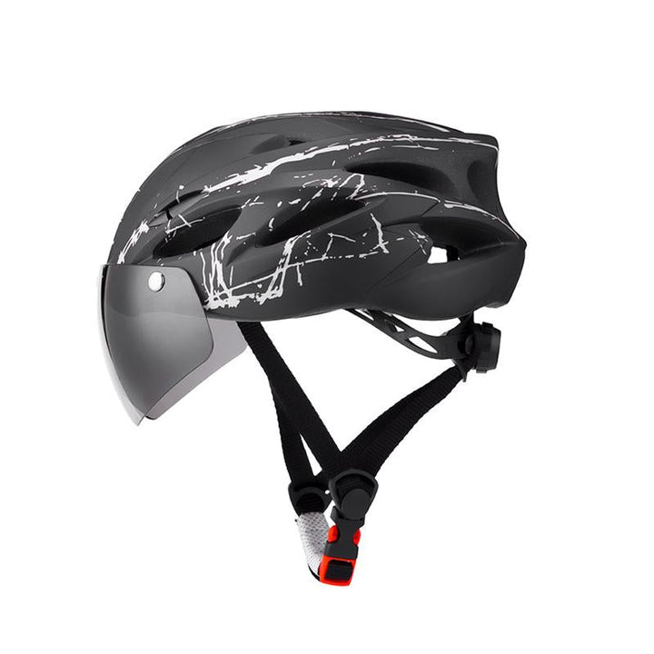 Skanto | Fahrradhelm mit Brille, Visier und LED-Rücklicht