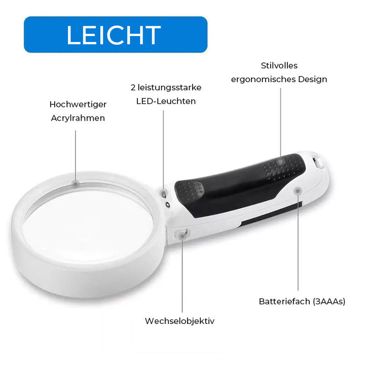 Skanto | 20X Optische Lupe mit LED-Licht