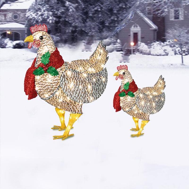 Skanto | Leuchtendes Huhn mit Schal Weihnachtsdekoration