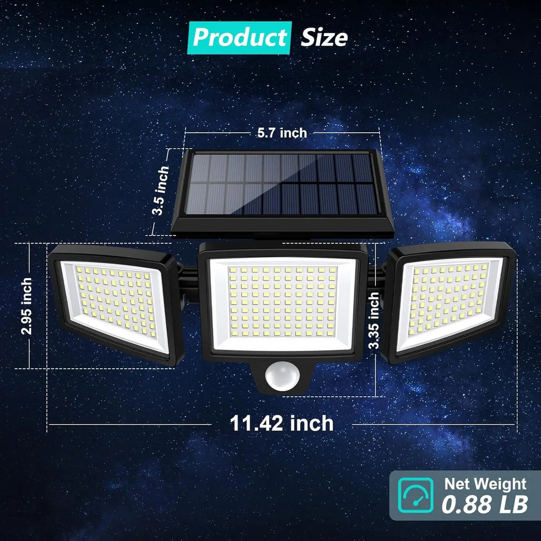 Skanto | Solarleuchte mit dreifachem Bewegungssensor für den Außenbereich