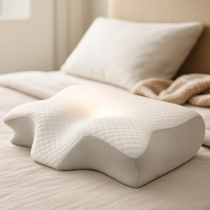 Skanto | Memory Foam Nackenkissen | Ergonomisches 2-in-1-Design zur Linderung von Nackenschmerzen & für komfortablen Schlaf
