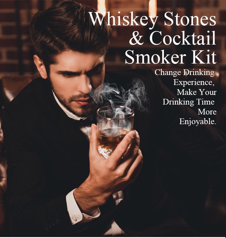 Skanto | Cocktail-Räuchergerät mit 8 Geschmacksrichtungen – Bourbon Whiskey Geschenke für Männer