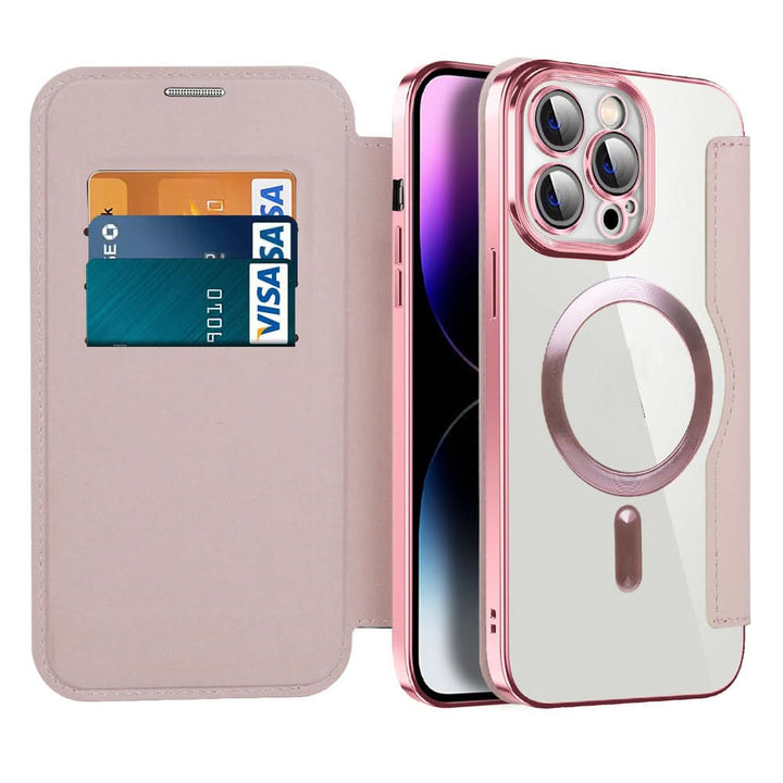 Skanto | Magnetische Leder-Klapphülle für iPhone 11–14 Serie