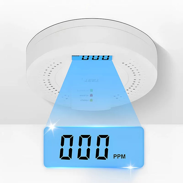 Skanto | Kohlenmonoxidmelder | Zuverlässiger Alarmsensor mit LCD-Bildschirm für die Haussicherheit