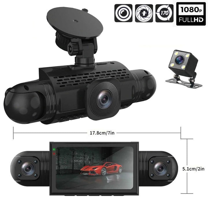 Skanto | 360°-Auto-Dashcam | DashGard Pro CX360 | Full HD Fahrrekorder mit Nachtsicht & Parkmonitor