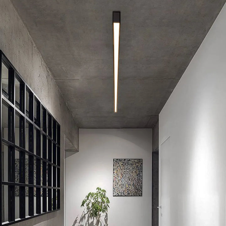 Skanto | Schwarze Metall LED Linear-Deckenleuchte minimalistisches modernes Design