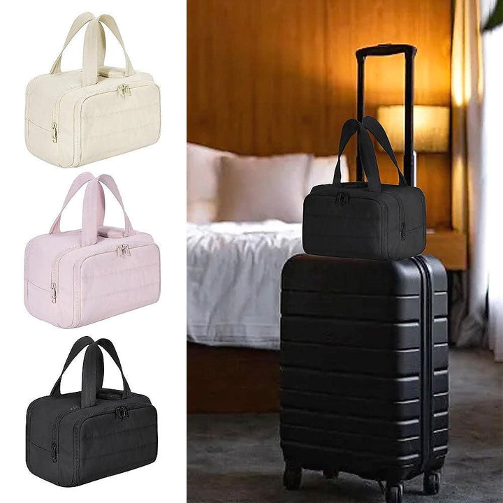 Skanto | 4-in-1 Puffy Kulturbeutel für Damen – Großer Reise-Make-up- & Hautpflege-Organizer