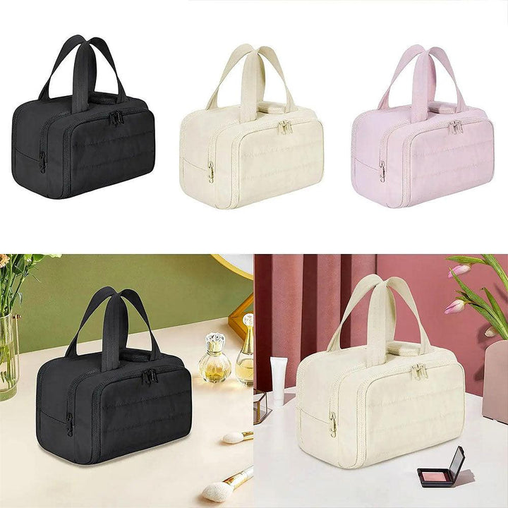 Skanto | 4-in-1 Puffy Kulturbeutel für Damen – Großer Reise-Make-up- & Hautpflege-Organizer