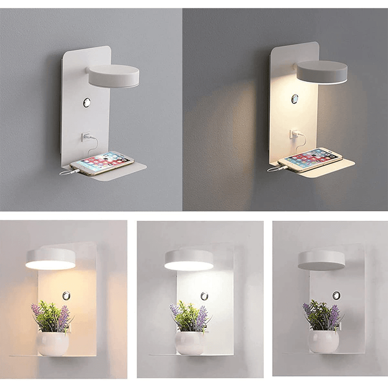 Skanto | BrightSpot Nachtlampe mit Ladegerät – 330° drehbare LED-Schreibtischlampe mit USB-Ladestation