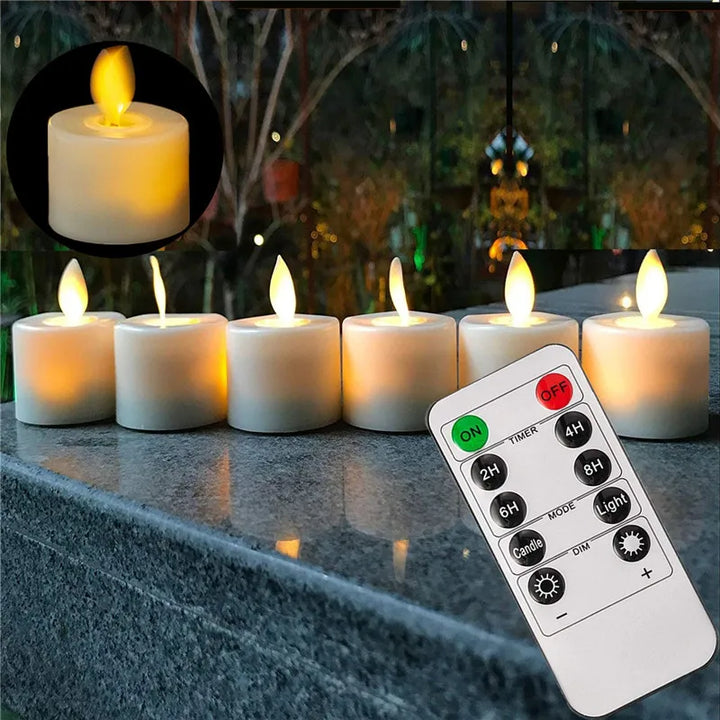 Skanto | GlowFlame LED Teelicht – Realistische flammenlose Kerze für stimmungsvolle Beleuchtung