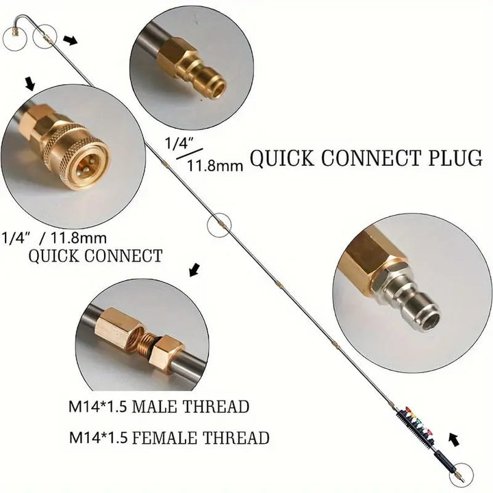 Skanto | 4000 PSI Teleskop-Hochdruckreiniger-Stab-Kit für einfache Dachrinnen-, Dach- und Wandreinigung