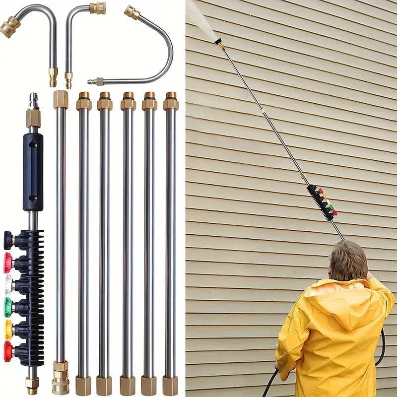 Skanto | 4000 PSI Teleskop-Hochdruckreiniger-Stab-Kit für einfache Dachrinnen-, Dach- und Wandreinigung