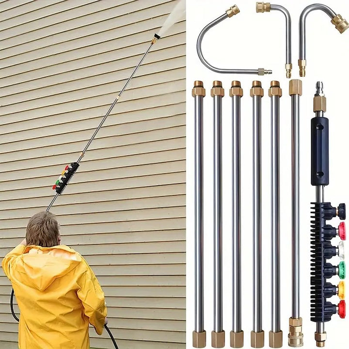 Skanto | 4000 PSI Teleskop-Hochdruckreiniger-Stab-Kit für einfache Dachrinnen-, Dach- und Wandreinigung