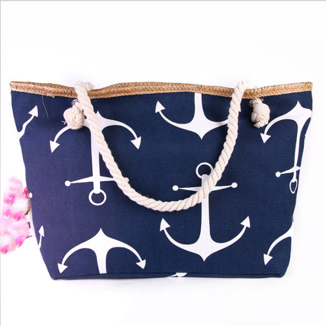 Große Segeltuchtasche mit maritimem Anker-Design Skanto