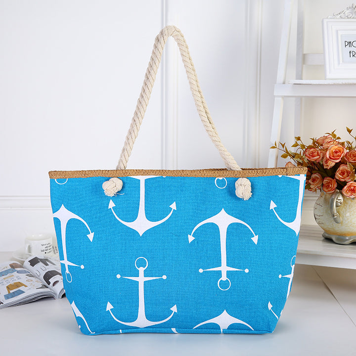 Große Segeltuchtasche mit maritimem Anker-Design Skanto