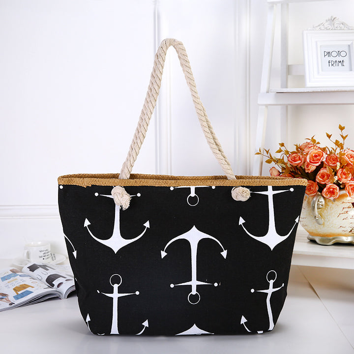 Große Segeltuchtasche mit maritimem Anker-Design Skanto