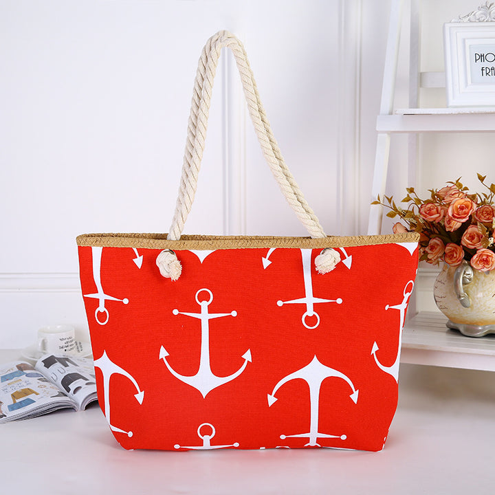 Große Segeltuchtasche mit maritimem Anker-Design Skanto