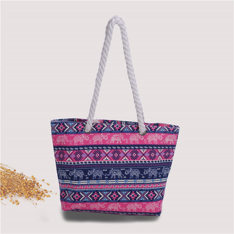Moderne Strandtasche aus robustem Baumwollstoff Skanto