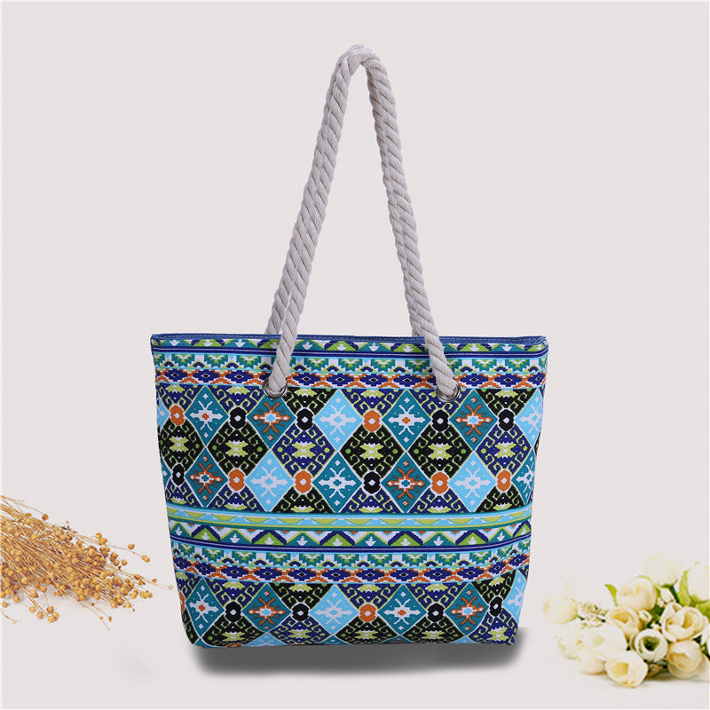 Moderne Strandtasche aus robustem Baumwollstoff Skanto