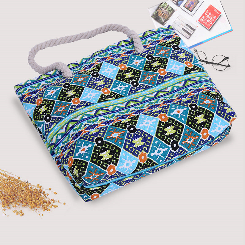 Moderne Strandtasche aus robustem Baumwollstoff Skanto