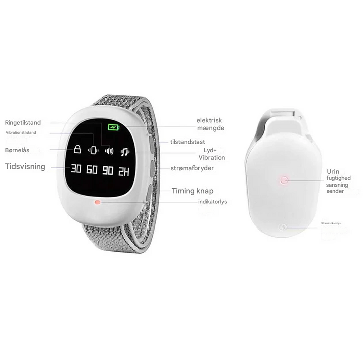 Skanto | Kabelloser Bettnäss-Alarm mit Vibrationssignal und Timerfunktion – USB wiederaufladbar