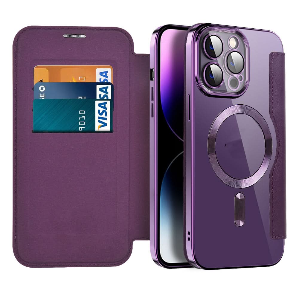 Skanto | Magnetische Leder-Klapphülle für iPhone 11–14 Serie
