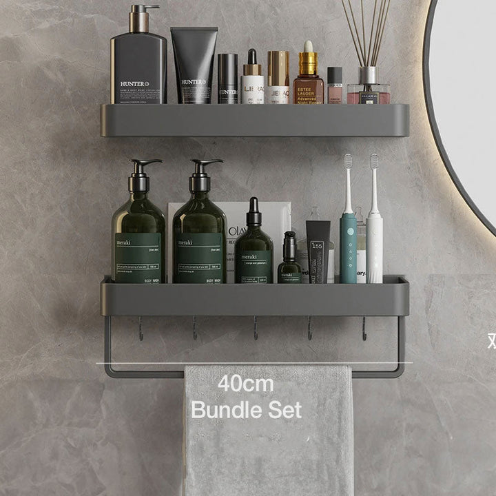Skanto | Moderne, elegante graue Badregale