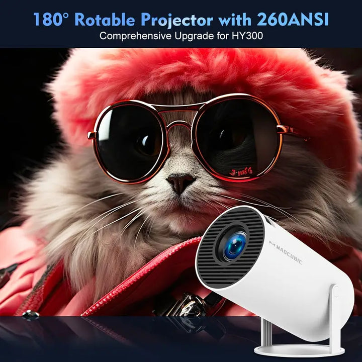 Skanto | Magcubic HY300 4K Mini-Projektor – Android 11, Dual WiFi 6, 260 ANSI, Bluetooth 5.0