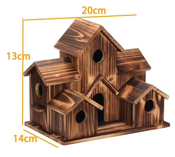 Handgemachtes Vogelhaus aus Holz mit 6 Löchern