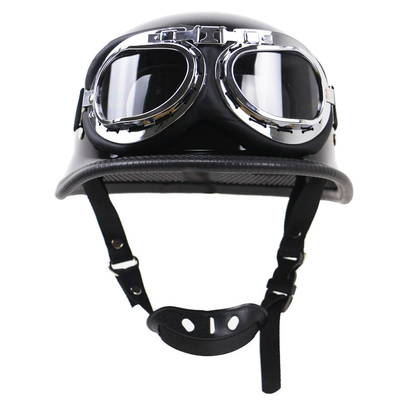 Retro Halbschalenhelm Motorradschutz mit Brille Skanto