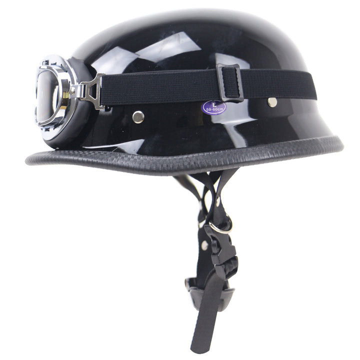 Retro Halbschalen-Motorradhelm mit Brille Skanto