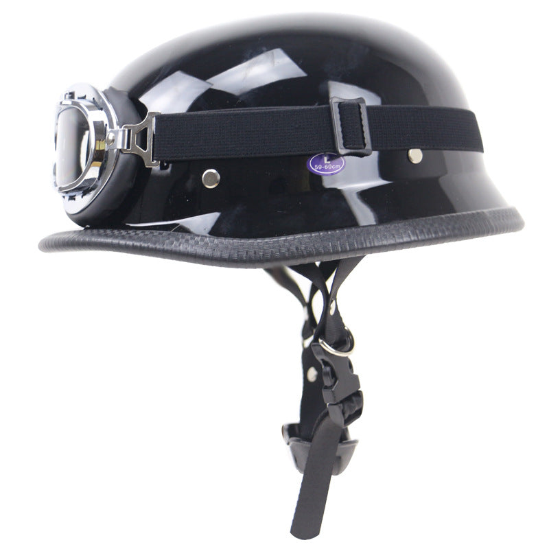 Retro Halbschalenhelm Motorradschutz mit Brille Skanto