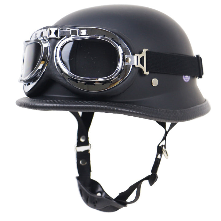 Retro Halbschalen-Motorradhelm mit Brille Skanto
