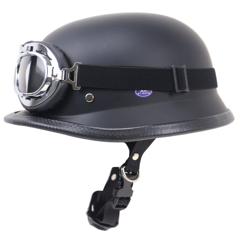 Retro Halbschalen-Motorradhelm mit Brille Skanto