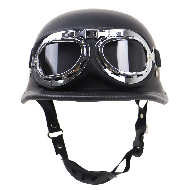Retro Halbschalen-Motorradhelm mit Brille Skanto