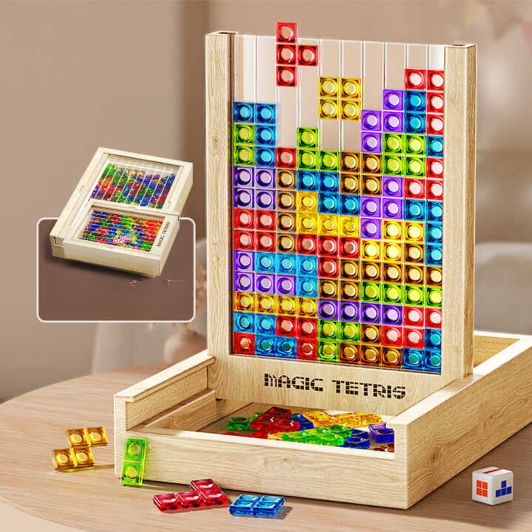 Skanto | TetrisWood Spiel – Nachhaltiges Holz-Puzzlespiel für Familienspaß & Gehirntraining