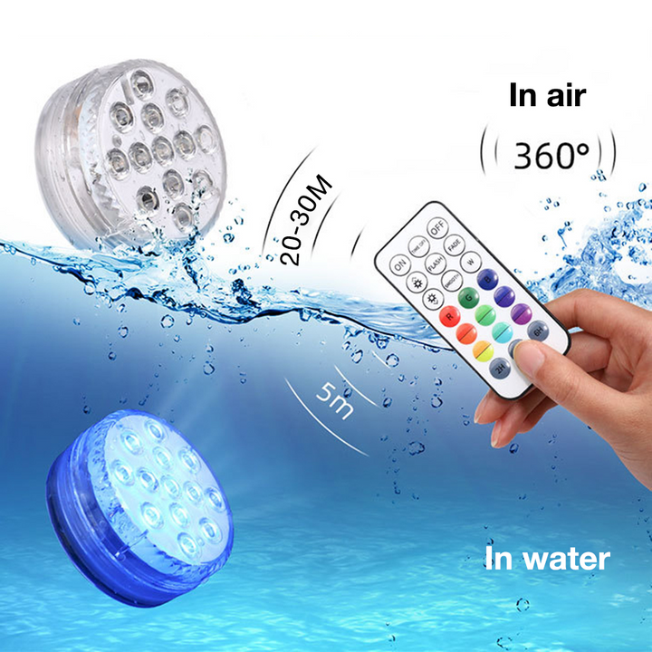Skanto | Unterwasser-LED-Leuchte mit Fernbedienung – RGB-Mehrfarben-Poolbeleuchtung für Bäder und Teiche