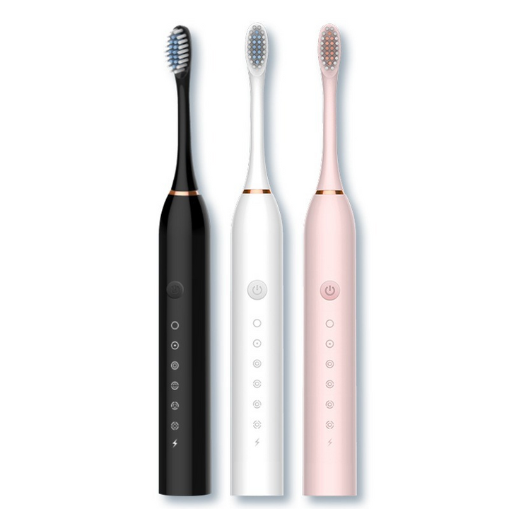 Skanto | GlowSmile Schallzahnbürste – Wiederaufladbar mit 5 Modi und 8 Bürstenköpfen