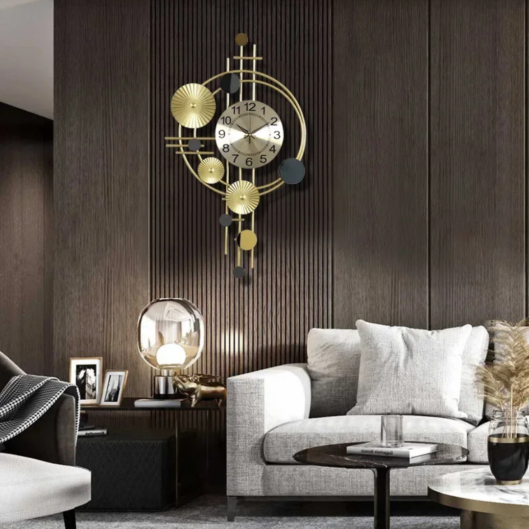 Skanto | Vornix | Große moderne Wanduhr – Elegantes Metalldesign für Wohnzimmer oder Büro