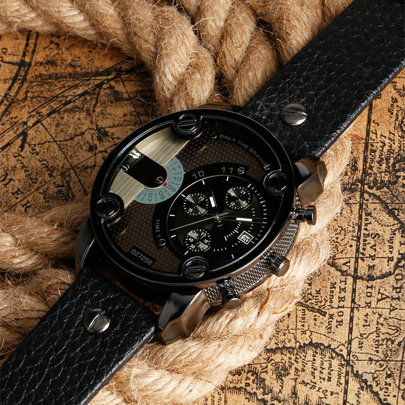 Skanto | Herren-Mode-Armbanduhr mit großem Zifferblatt aus Stahl