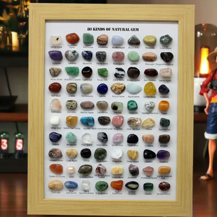 Skanto | 80 Mineralien-Sammlung im Rahmen