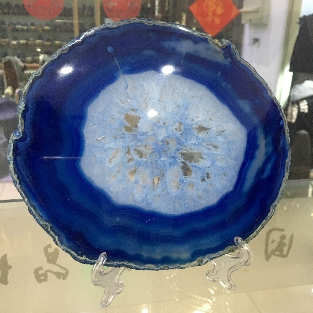 Skanto | Blaue Achat-Kristallscheibe